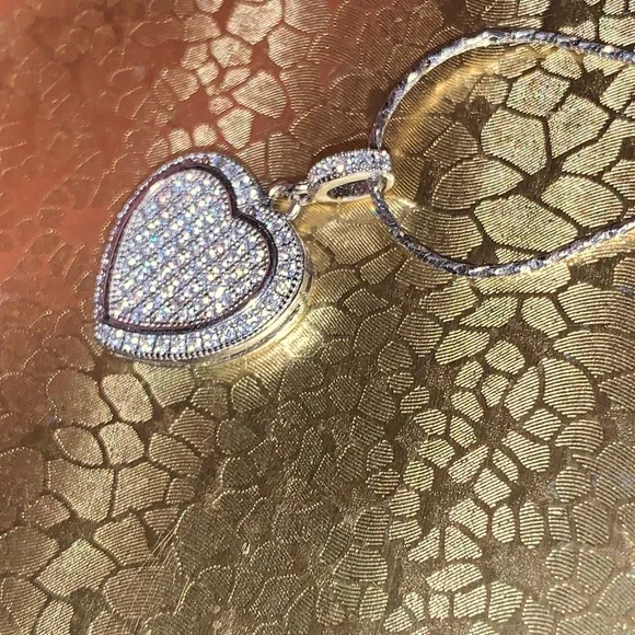 New 1/10 carat paved diamond necklace in sterling silver